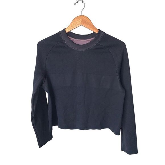 Athleta Black Turbo Seamless Sweatshirt size L - Picture 3 of 9
